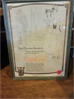 Framed 29th year anniversary Coca-Cola
