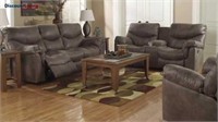 Ashley 714 Gunsmoke Reclining Sofa & Love Seat