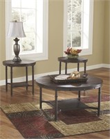 Ashley T277 Round 3 pc Coffee & 2 End Tables