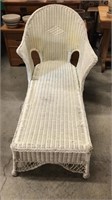 Vintage Wicker Chaise Lounge