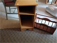 Magazine rack & two shelf stand;