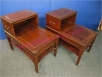 pair of mahogany "step" end table