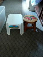 Step stools wooden and plastic
