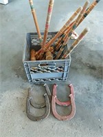 Croquet set, horseshoes