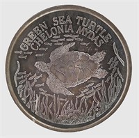 PROOF SILVER GREEN SEA TURTLE ONE OUNCE COIN