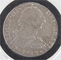 SILVER 1783 SPANISH 8 REALES COIN
