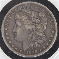 $1.00 UNITED STATES 1890 CC MORGAN SILVER DOLLAR