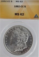 $1.00 UNITED STATES 1882 CC MORGAN SILVER DOLLAR