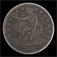 1877 UNITED STATES OPIUM BOX SILVER TRADE DOLLAR