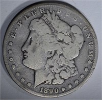 1890-CC MORGAN SILVER DOLLAR VG