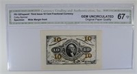 1863 THIRD ISSUE 10 CENT FRACTIONAL CURRENCY