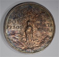 1921 MO SILVER 2 PESOS MEXICO