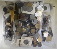 OVER 18 POUNDS OF FOREIGN COINS--UNSEARCHED