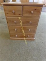 Delightful Knotty Pine Five Drawer Chest