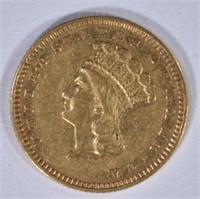 1872 $1.00 GOLD, AU/BU