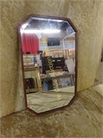 Walnut Deco Beveled Wall Mirror