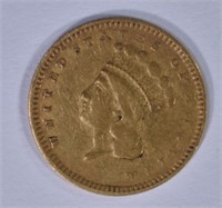 1857-S $1.00 GOLD, VF/XF