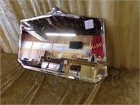 Deco Beveled Wall Mirror With Crown