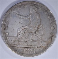 1873-S TRADE DOLLAR, XF cleaned
