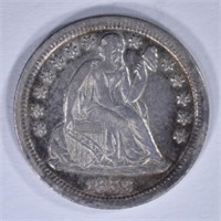 1859-O SEATED DIME, AU/BU