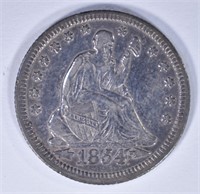 1854 WITH ARROWS SEATED QUARTER, AU