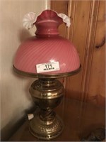 Table Lamp w/ Pink Overlay Shade