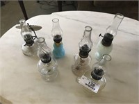 6 Miniature Oil Lamps