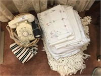 Rotary Phone, Linens & Misc