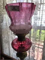 Cranberry Banquet Style Lamp