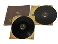 2 Pathe Phonograph Records 13 5/8"