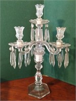 Vintage Glass Tabletop Candelabra