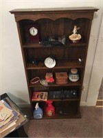 Wood Shelf & Contents