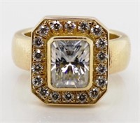 3ct Moissanite and gold ring