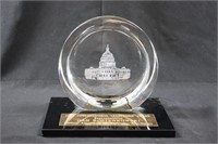 Crystal Trophy - Circle with White House