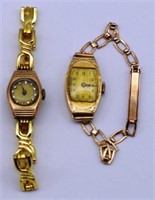 Two early 9ct gold cocktail watches