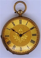 Antique 14ct gold fob watch.