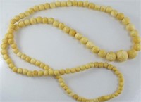 Good antique graduated ivory bead necklace