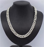 Sterling silver curb link necklace
