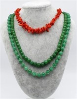 Three various bead necklaces