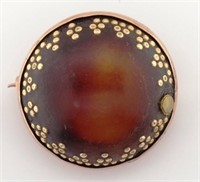 Antique tortoiseshell and gold brooch