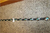 SS AND TURQUOISE  CONCHO BELT