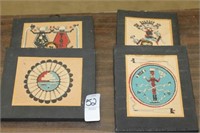 FOUR SAND PAINTINGS