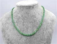 Faceted emerald bead necklace