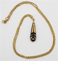 Victorian tortoiseshell pendant and gold chain