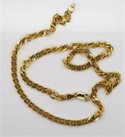 9ct  gold double curb link chain