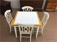 Maple and Ceramic Kitchen Table & 4 Chairs
