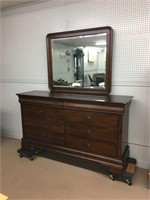 Mahogany Dresser with Mirror Collezoine Europa