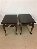Mahogany Queen Ann Style End Tables