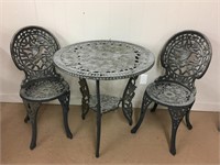 Metal Patio Table & Two Chairs
