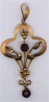 Art Nouveau 9ct gold pendant